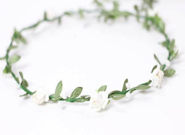White Floral Crown Coachella Flower Crown | Wedding Flower Crown 